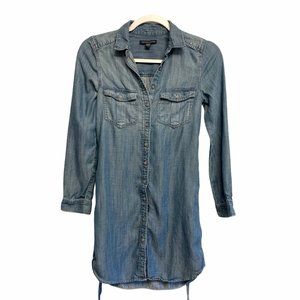 XXS American Eagle Chambray Shirt Dress Tie Waist